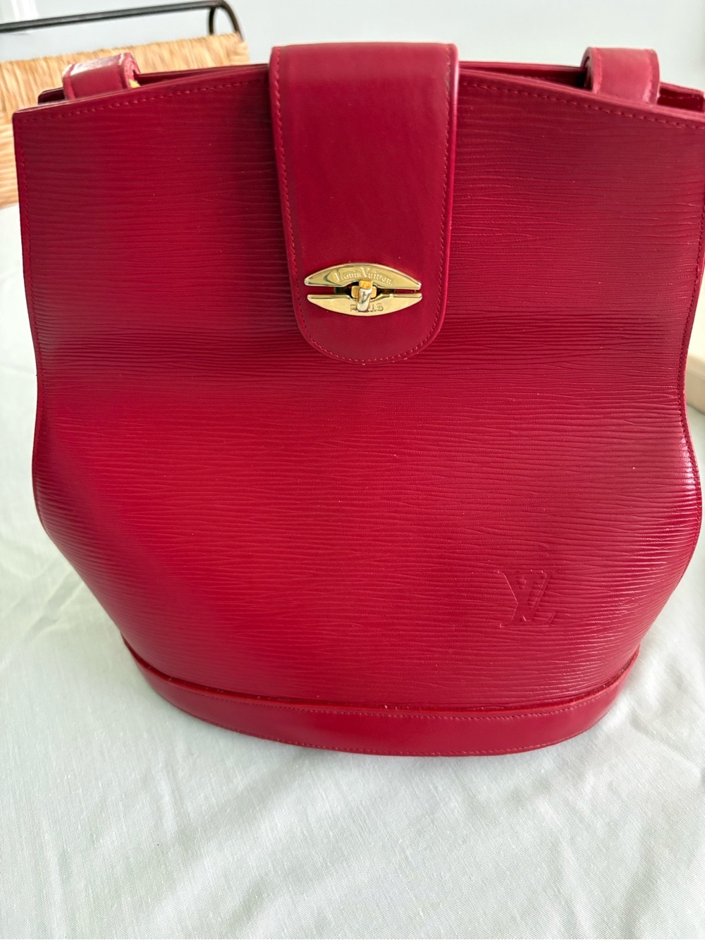 Red Epi Leather Shoulder Bag with matching wallet